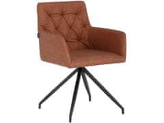 Danish Style Jedálenská stolička Aashay (SADA 2 ks), syntetická koža, koňaková