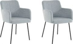 Danish Style Jedálenská stolička Jonna (SADA 2 ks), plyš, šedá