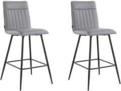 Danish Style Barová stolička Zelta (SADA 2 ks), syntetická koža, šedá