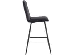 Danish Style Barová stolička Zelta (SADA 2 ks), syntetická koža, čierna