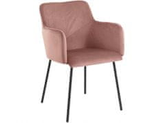 Danish Style Jedálenská stolička Jonna (SADA 2 ks), zamat, ružová