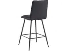 Danish Style Barová stolička Zelta (SADA 2 ks), syntetická koža, čierna