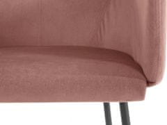 Danish Style Jedálenská stolička Jonna (SADA 2 ks), zamat, ružová