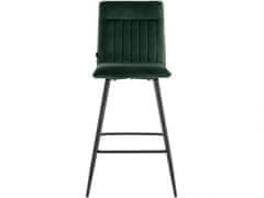 Danish Style Barová stolička Zelta (SADA 2 ks), zamat, tmavo zelená