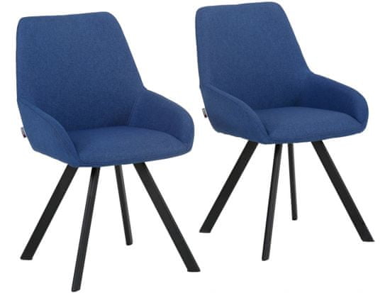 Danish Style Jedálenská stolička Salem (SADA 2 ks), tkanina, modrá