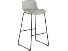 Danish Style Barová stolička Jackie (SADA 2 ks), syntetická koža, šedá