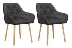 Danish Style Jedálenská stolička Betty (SADA 2 ks), zamat, dub / antracitová