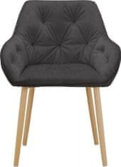 Danish Style Jedálenská stolička Betty (SADA 2 ks), zamat, dub / antracitová