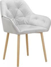 Danish Style Jedálenská stolička Betty (SADA 2 ks), zamat, dub / svetlo šedá