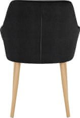Danish Style Jedálenská stolička Betty (SADA 2 ks), zamat, dub / čierna