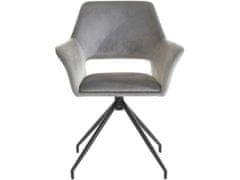 Danish Style Jedálenská stolička Vienna (SADA 2 ks), zamat, čierna / šedá