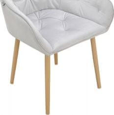 Danish Style Jedálenská stolička Betty (SADA 2 ks), zamat, dub / svetlo šedá