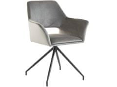 Danish Style Jedálenská stolička Vienna (SADA 2 ks), zamat, čierna / šedá
