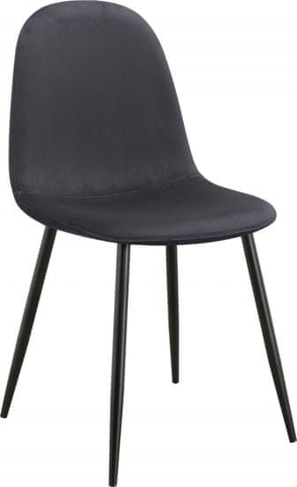 Danish Style Jedálenská stolička Matcha, zamat, čierna / tmavo šedá