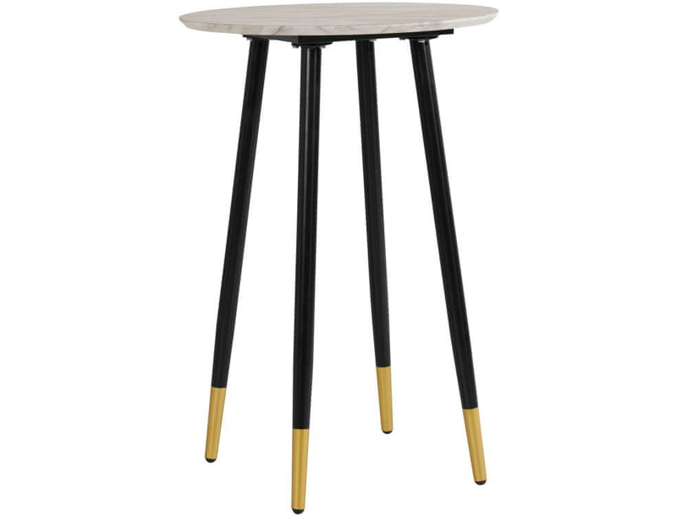 Danish Style Barový stôl Matcha, 90 cm, mramor / biela