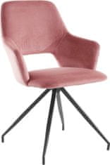 Danish Style Jedálenská stolička Trumpet (SADA 2 ks), zamat, ružová