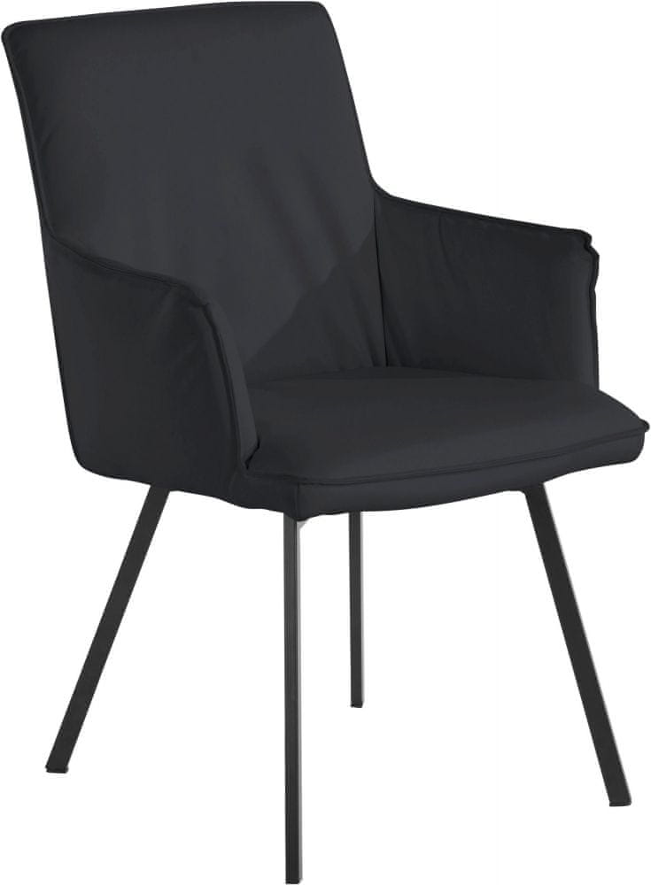 Danish Style Jedálenská stolička Sonja (SADA 2 ks), syntetická koža, čierna