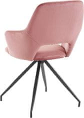 Danish Style Jedálenská stolička Trumpet (SADA 2 ks), zamat, ružová