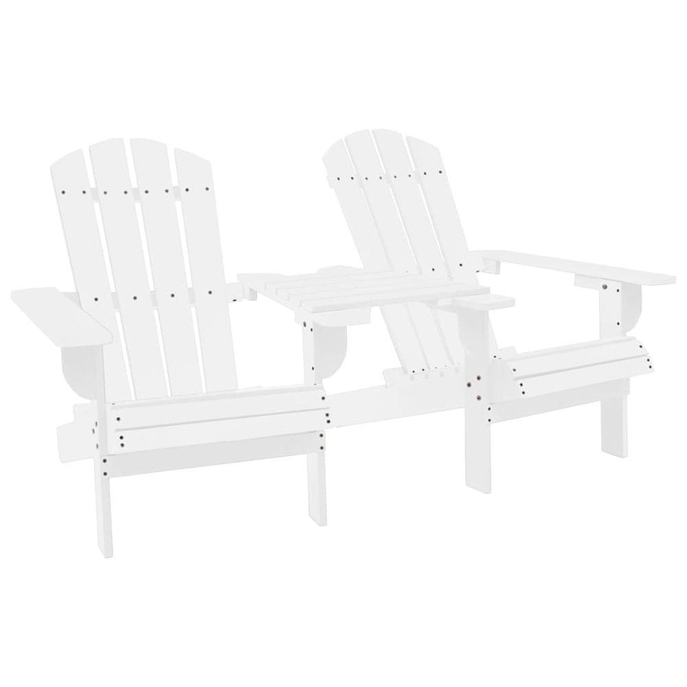 Petromila vidaXL Záhradné stoličky Adirondack+stolík, jedľový masív, biele