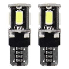 AMIO LED žiarovky CANBUS 5SMD 5730 T10 (W5W) biela