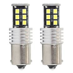 AMIO LED žiarovky CANBUS 2835 15SMD 1156 BA15S P21W R10W R5W, Biele 12V/24V