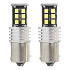 AMIO LED žiarovky CANBUS 2835 15SMD 1157 BAY15D P21/5W,Biele, 12V/24V