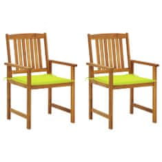 Vidaxl Záhradné stoličky s podložkami 2 ks masívne akáciové drevo