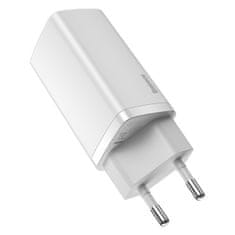 BASEUS GaN2 Lite sieťová nabíjačka USB / USB-C 65W, biela