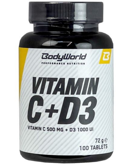 BodyWorld Vitamín C + D3 100 tabliet