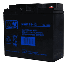 MW Power Batéria olovená 12V/18Ah Long life MW Power MWP 18-12 gélový akumulátor, životnosť až 12 rokov