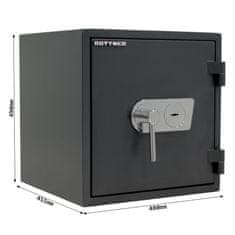 Rottner FireProfi 50 nábytkový ohňovzdorný trezor antracit | Trezorový zámok na kľúč | 48 x 49 x 45.5 cm
