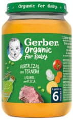 Gerber Organic detský príkrm zelenina s teľacím mäsom 6x190 g