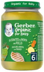 Gerber Organic detský príkrm hrášok so zemiakmi a kuracím mäsom 6x190 g