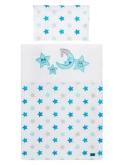 BELISIMA 6-dielne posteľné obliečky Veselé Hviezdičky 100/135 modré