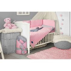 BELISIMA 3-dielne posteľné obliečky Králiček 100/135 ružovo-sivé