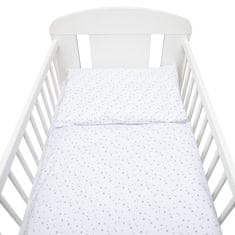NEW BABY 2-dielne posteľné obliečky 90/120 cm biele sivé hviezdičky