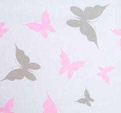 NEW BABY 3-dielne posteľné obliečky 100/135 cm biele motýle