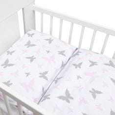 NEW BABY 2-dielne posteľné obliečky 90/120 cm biele motýle