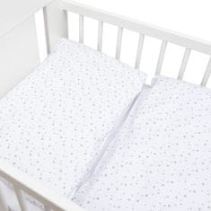 NEW BABY 2-dielne posteľné obliečky 90/120 cm biele sivé hviezdičky