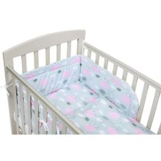 NEW BABY 3-dielne posteľné obliečky 90/120 cm obláčiky ružové