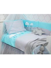 BELISIMA 5-dielne posteľné obliečky Obláčiky 100/135 tyrkysové
