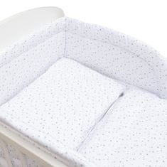 NEW BABY 3-dielne posteľné obliečky 90/120 cm biele sivé hviezdičky