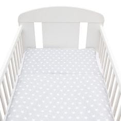 NEW BABY 2-dielne posteľné obliečky 90/120 cm sivé Hviezdičky biele