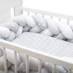 NEW BABY 2-dielne posteľné obliečky 90/120 cm sivé Hviezdičky biele