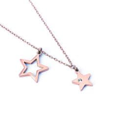Vuch Štýlový bronzový náhrdelník s hviezdičkami Rose Gold Big Star