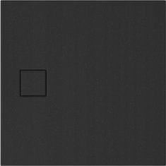 CERSANIT Tako Slim, štvorcová akrylátová sprchová vanička 90x90x4 cm + čierny sifón, čierna, S932-166
