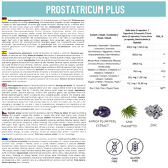 PROSTATRICUM PLUS Kapsule pre zdravú prostatu a močové cesty. Výživový doplnok na báze rastlinných extraktov a prírodných zložiek + zinok. 30 kapsúl.