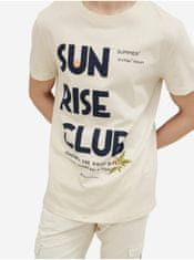 Tom Tailor Krémové pánske tričko s potlačou Tom Tailor Denim XL