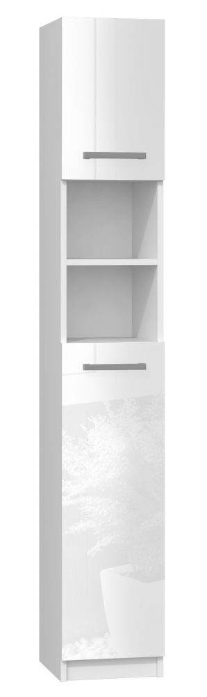 Artenat Kúpeľňová skrinka Marbela, 183 cm, biela lesk