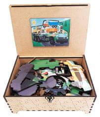 Falixen Drevené puzzle Nákladné autá XL 389 dielikov v darčekovej krabičke